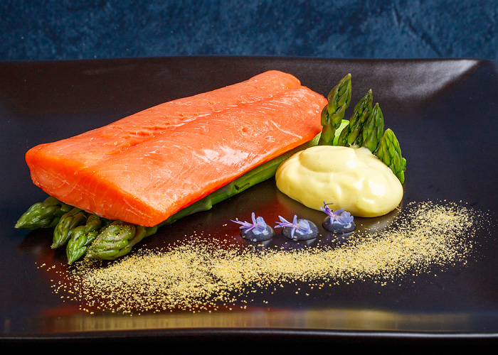 homemade-saffron-lemongrass-mayonnaise-served-with-coho-salmon-and-asparagus