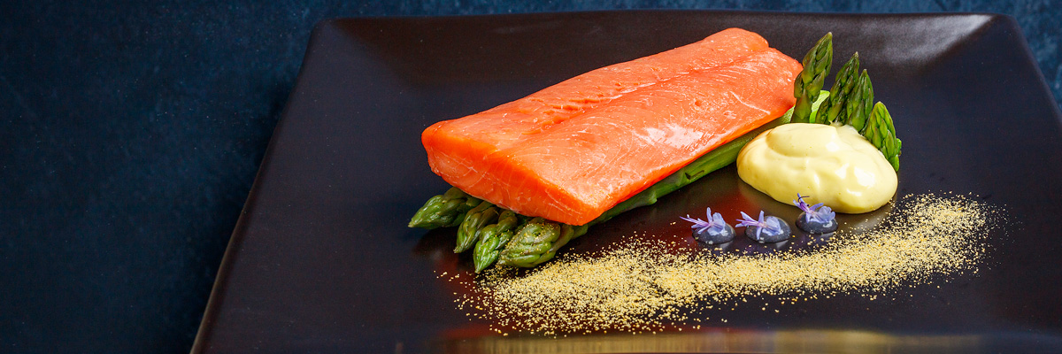 homemade-saffron-lemongrass-mayonnaise-served-with-coho-salmon-and-asparagus